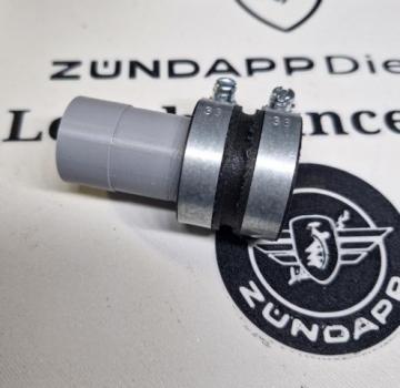 Zündapp Ansaugrohr 284-04.110 für KS 50 mit VM20 - 151 inklusive Maßgenauer Ansauggummi + NORMA Schellen !